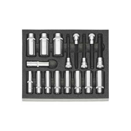 Holex 3/8 inch Drive Socket Set in Heavy Duty Foam, 17 Pc 953714 17